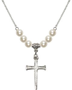 N31 Birthstone Necklace 0085 - Nail Cross