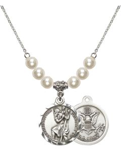 N31 Birthstone Necklace 0192--2 - St. Christopher / Army