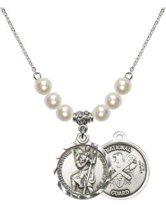 N31 Birthstone Necklace 0192--5 - St. Christopher / Nat'l Guard