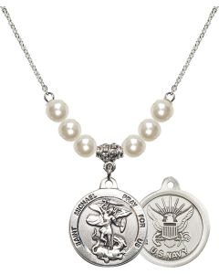 N31 Birthstone Necklace 0342--6 - St. Michael / Navy