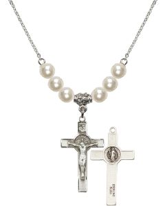 N31 Birthstone Necklace 0625 - St Benedict Crucifix