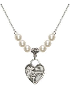 N31 Birthstone Necklace 3202 - Guardian Angel Heart