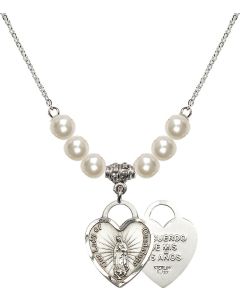 N31 Birthstone Necklace 3209 - O/L of Guadalupe Heart / Recuerdo