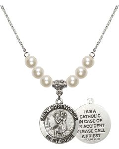 N31 Birthstone Necklace 4049 - St. Christopher
