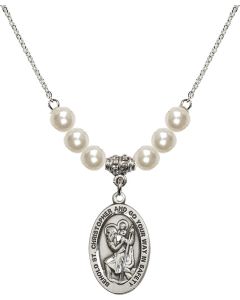 N31 Birthstone Necklace 4123C - St. Christopher