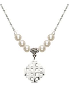 N31 Birthstone Necklace 4139 - Jerusalem Cross