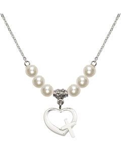 N31 Birthstone Necklace 4207 - Heart / Cross