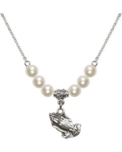 N31 Birthstone Necklace 4219 - Praying Hands
