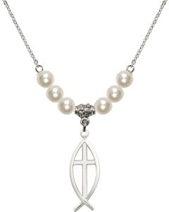 N31 Birthstone Necklace 4252 - Fish / Cross