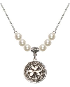 N31 Birthstone Necklace 5106 - Shamrock w/ Celtic Border
