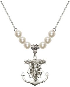 N31 Birthstone Necklace 5685 - Anchor Crucifix