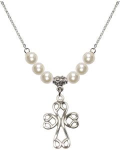 N31 Birthstone Necklace 5998 - Scroll Cross