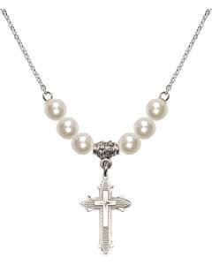 N31 Birthstone Necklace 6058 - Cross on Cross