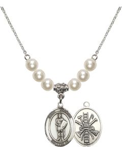 N31 Birthstone Necklace 8034--14 - St. Florian/Firefighter