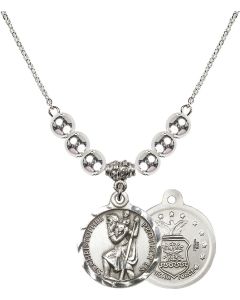 N32 Birthstone Necklace 0192--1 - St. Christopher / Air Force