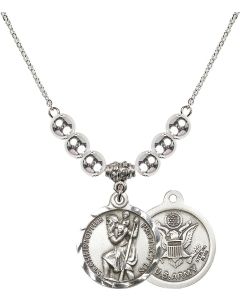 N32 Birthstone Necklace 0192--2 - St. Christopher / Army