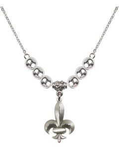 N32 Birthstone Necklace 0294 - Fleur de Lis