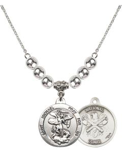 N32 Birthstone Necklace 0342--5 - St. Michael / Nat'l Guard