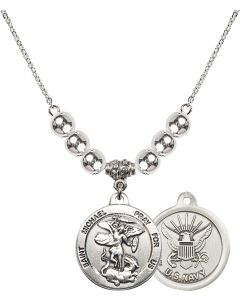 N32 Birthstone Necklace 0342--6 - St. Michael / Navy