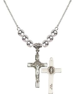 N32 Birthstone Necklace 0625 - St Benedict Crucifix