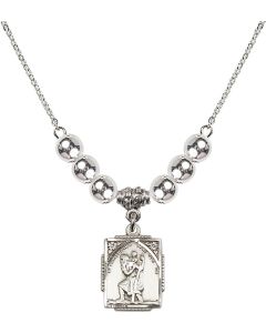 N32 Birthstone Necklace 0804C - St. Christopher