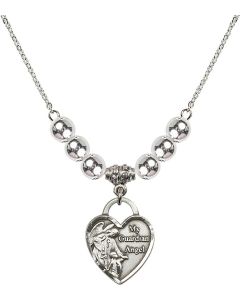N32 Birthstone Necklace 3202 - Guardian Angel Heart