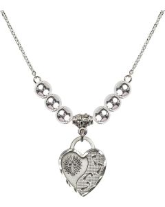 N32 Birthstone Necklace 3207 - Footprints Heart