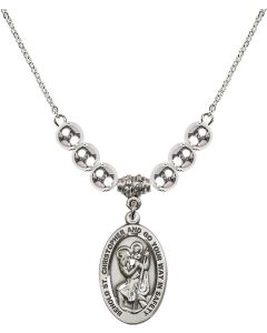 N32 Birthstone Necklace 4123C - St. Christopher