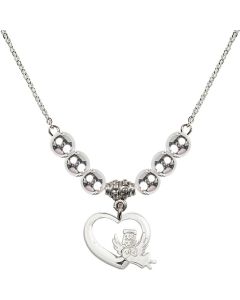 N32 Birthstone Necklace 4206 - Heart / Guardian Angel