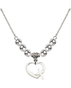 N32 Birthstone Necklace 4207 - Heart / Cross