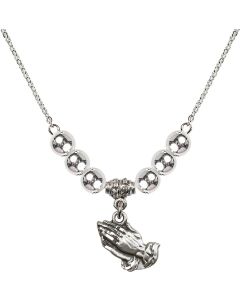 N32 Birthstone Necklace 4219 - Praying Hands