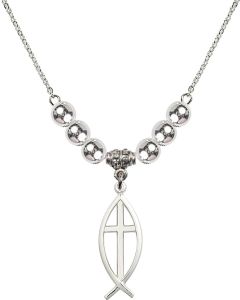 N32 Birthstone Necklace 4252 - Fish / Cross