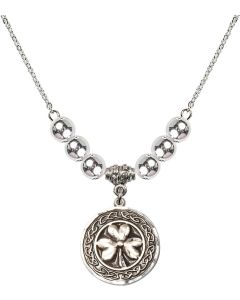 N32 Birthstone Necklace 5106 - Shamrock w/ Celtic Border