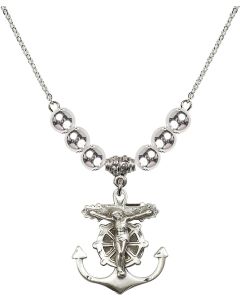 N32 Birthstone Necklace 5685 - Anchor Crucifix