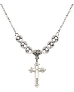 N32 Birthstone Necklace 6058 - Cross on Cross