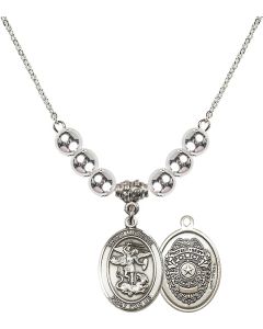 N32 Birthstone Necklace 8076--13 - St. Michael the Archangel/Policeman
