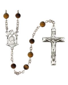 Madonna R0936 6mm Rosary Tiger Eye