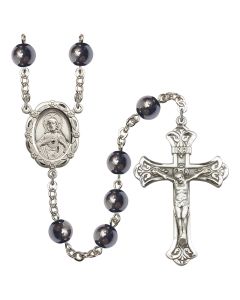 Scapular R0938HE 8mm Rosary Hematite Plated