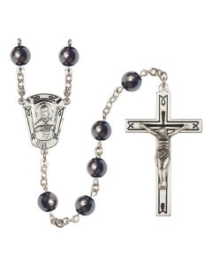 Scapular R0938HE#1 8mm Rosary Hematite