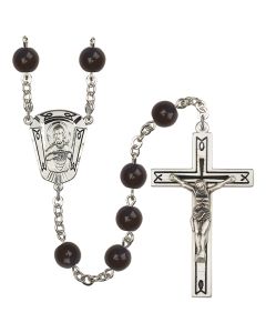 Scapular R0938#1 8mm Rosary Black Onyx Plated