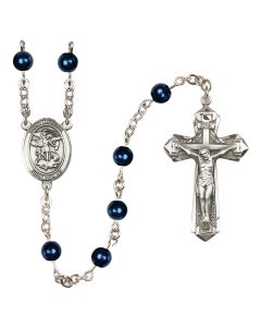 St. Michael R5816BL 6mm Rosary Blue