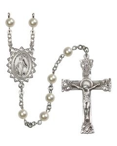 Miraculous R5816CR#2 6mm Rosary Cream Rose