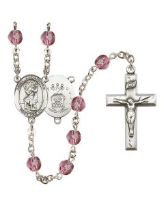 Saint Christopher / Air Force R6000-8022--1 6mm Rosary Available in 12 colors