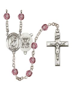 Saint Christopher / Navy R6000-8022--6 6mm Rosary Available in 12 colors