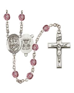 Saint George / Navy R6000-8040--6 6mm Rosary Available in 12 colors