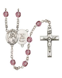 Saint Joan of Arc / Navy R6000-8053--6 6mm Rosary Available in 12 colors