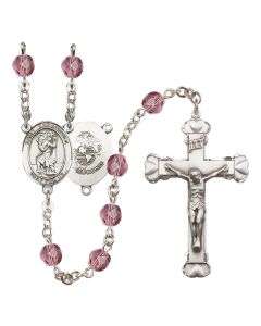 Saint Christopher / Marines R6001-8022--4 6mm Rosary Available in 12 colors