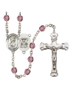 Saint Christopher / Navy R6001-8022--6 6mm Rosary Available in 12 colors