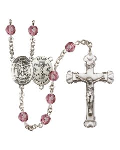 Saint Michael/1St Responder R6001-8076--11 6mm Rosary Available in 12 colors