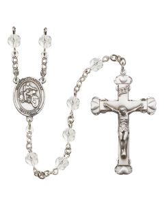 Saint Christopher/Motorcycle R6001-8185 6mm Rosary Available in 12 colors